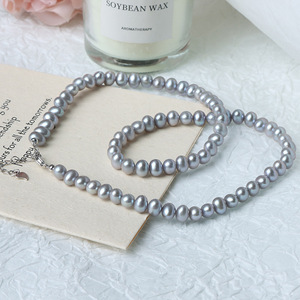 Collana originale di fabbrica in argento di alta qualità S925 con temperamento All-Match naturale perla d'acqua dolce grigio stile alla moda all'ingrosso - Product Image 2