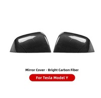 Coque de rétroviseur pour Tesla Model 3 Y Bright/Matte Carbon Fiber Rear View Mirror Decorative Shell Exterior Accessories