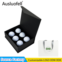 Vente en gros de balles de golf blanches à deux couches, coffret cadeau, balle en caoutchouc synthétique personnalisée pour le golf
