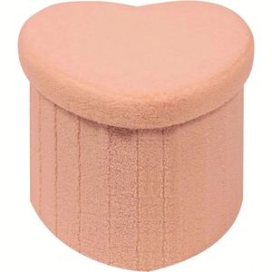 Reposapiés de Terciopelo para Sofá, Otomana Circular Tapizada con Espacio de Almacenamiento - Product Image 1