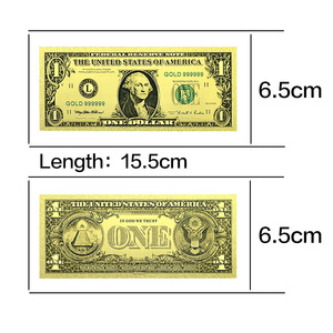 Nouvel ensemble de billets de banque en feuille d'or 1 2 5 10 <span class=keywords><strong>20</strong></span> 50 <span class=keywords><strong>dollars</strong></span>, carte commémorative plaquée or 24 carats, PVC étanche, collection souvenir, cadeau - Product Image 2