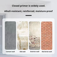 Apprêt acrylique résistant aux alcalis pour usage intérieur et extérieur, revêtement liquide transparent à faible teneur en COV, adapté aux murs