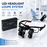 Loupes dentaires électriques en métal 2,5X/3,5X à fixation sur tête avec lumière LED, lampe frontale médicale pour dentiste