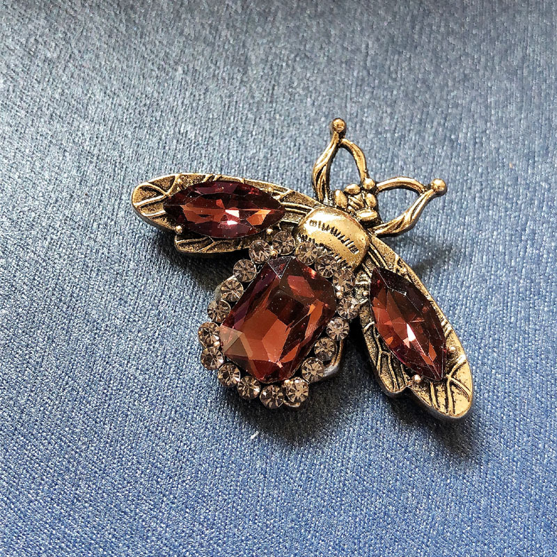 Accessoire Mode Scarabée Bleu Broche Insecte Scarabée En Acier Et