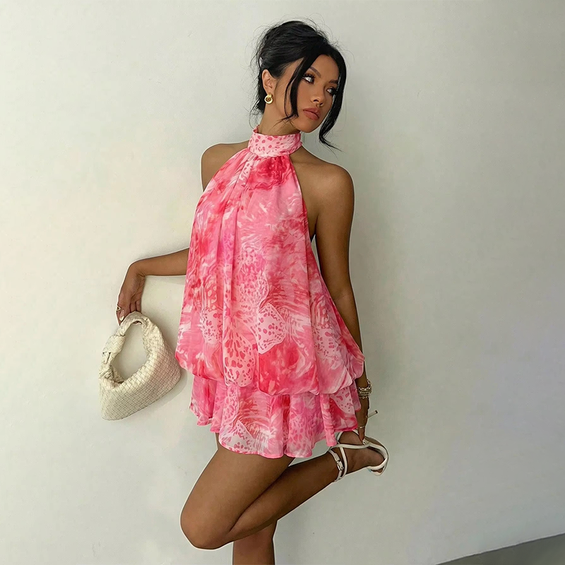 Shop Online Lady Summer Chiffon Pink Dress Embroidered Lace Design |  Alibaba.com
