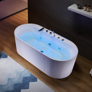 <span class=keywords><strong>Baignoire</strong></span> autoportante en acrylique Roewebath WB8064L 1,7 m avec massage combiné air et hydromassage, 10 jets d'hydromassage, hydrothérapie - Product Image 1