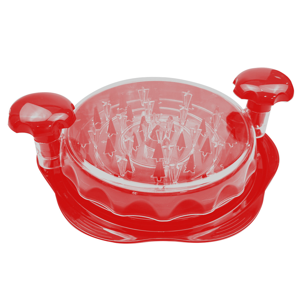 Hachoir à viande rouge transparent prune avec compartiment