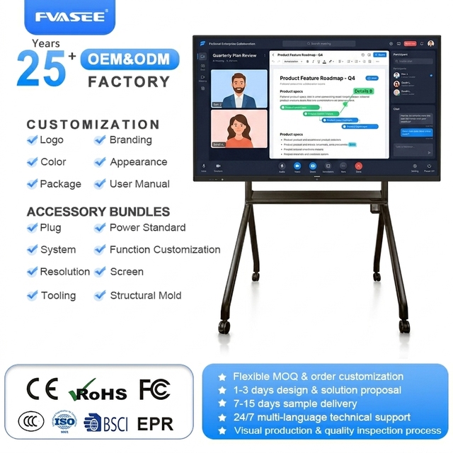 65/75/86 Inch 4K Smart TV Interactive Whiteboard with Infrared 20-Point Touch Screen for School Teaching