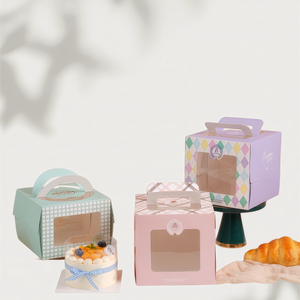 Caja para Pastel Pequeña de Cartón Blanco de 6x6x4 Pulgadas con Ventana para Cupcakes, Galletas, Brownies, Recuerdos de Boda - Product Image 5