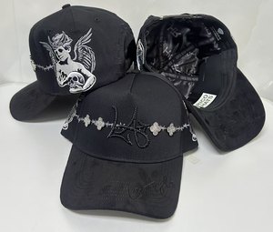 Cappelli da Baseball in Suede Neri <span class=keywords><strong>a</strong></span> 5 Pannelli con Fodera in Raso, Personalizzabili con Logo Ricamato - Ingrosso - Product Image 6