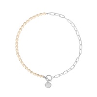 Colgante de concha de perla de imitación Diseñador Collar Encantos Cadena de joyería chapada en oro de 18 quilates, Cadena de eslabones Aleación OT Hebilla