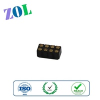 Paso de 2,0 Dual filas 2x4 8 pines SMT tipo Pogo Pin conectores H6.0mm