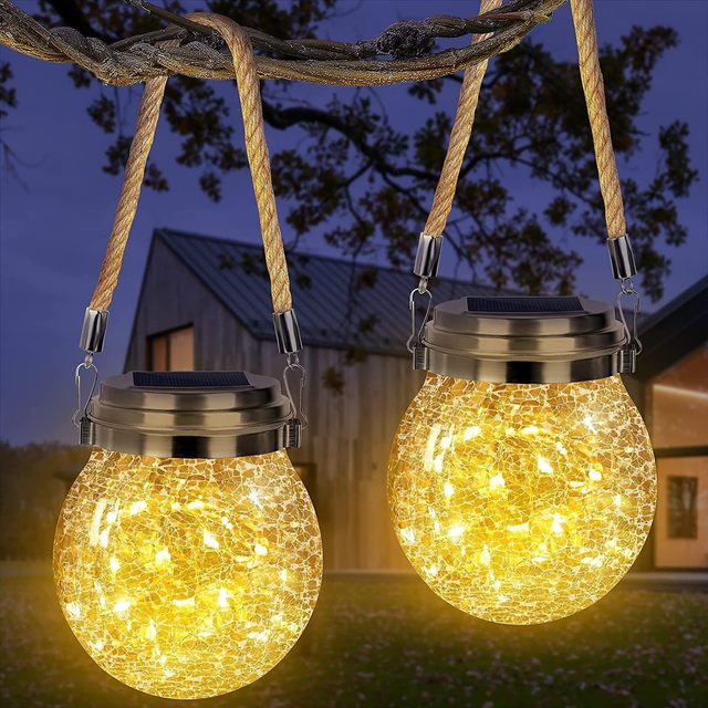 Solar Lanterns Outdoor Waterproof, Gifts LED Garden Decor Hanging Decorative Backyard Decorative Lighting for Patio Pathway Yard