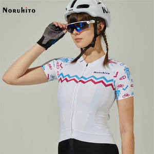 Haut de cyclisme à manches courtes rembourré pour <span class=keywords><strong>femme</strong></span>, maillot de vélo à séchage rapide avec coussin de gel, adapté au vélo de montagne et à la route - Product Image 1