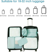Ensemble de sacs de voyage pliables avec fermeture éclair en polyester, capacité de 20 à 28 L, organisateur de bagages de voyage durable unisexe