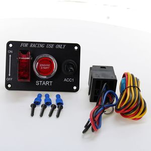 Three Position Ignition <b>Switch</b> With Start <b>Button</b> For Racing Cars Motorcycle Power Control Panel - Product Image 2