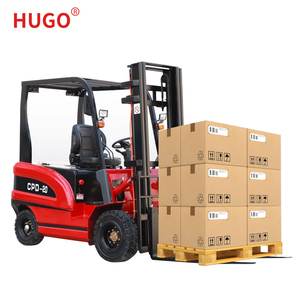 Tutto il terreno 2 ton 3 ton quattro ruote montacarga 4x4 carrello elevatore elettrico con caricabatteria - Product Image 2