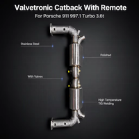 Tuyau d'échappement droit pour Porsche 911 997.1 Turbo 3.6t en acier inoxydable, système Valvetronic Catback avec télécommande