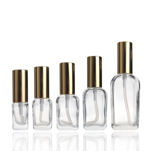 Flacons de sérum élégants en verre transparent rechargeables de luxe avec compte-gouttes doré brillant pour huile de soin de la peau 10ml 20ml 30ml 50ml 100ml - Product Image 2