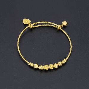 Jxx Wholesale High Quality 24k <b>Gold</b> Plated Yellow Brass <b>Adjustable</b> Cute Style Zircon Bangle <b>Bracelet</b> Unisex - Product Image 4