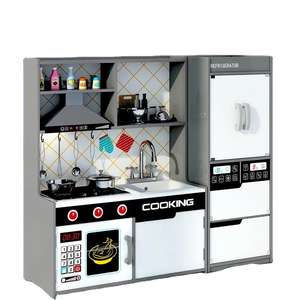 مجموعة ألعاب مطبخ خشبية للأطفال للعب التظاهري مع أدوات طهي واقعية للتعلم المبكر ولعب الأدوار - Product Image 1