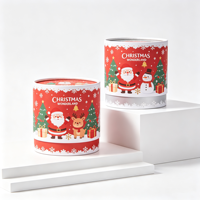 Boîte de rangement cylindrique ronde personnalisée en papier pour biscuits, thème Noël, vente en gros, fabricant