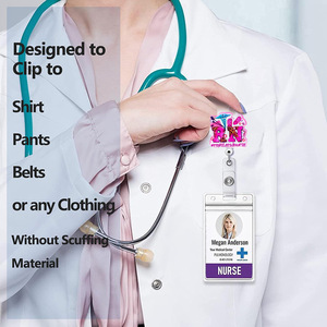 Oferta Especial Carrete Retráctil para Identificación de Enfermera Registrada RN BSN Rosa con Purpurina Porta Tarjetas de Identificación Accesorios para Enfermeras - Product Image 6