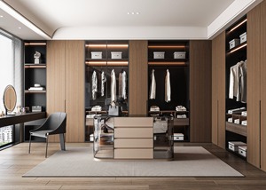 Système de dressing et de garde-robe en bois massif au design moderne avec <span class=keywords><strong>étagère</strong></span>s personnalisées, mobilier de <span class=keywords><strong>chambre</strong></span> à coucher écologique de grande capacité - Product Image 2