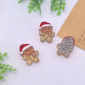 Mini-breloques de Noël en résine, rennes mignons, sapins de Noël, guirlandes, maisons en pain d'épices, cabochons à dos plat, ornements pour loisirs créatifs et cadeaux - Product Image 6