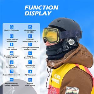 Intercomunicador Bluetooth Impermeable para <span class=keywords><strong>Esquí</strong></span>, Auriculares Inalámbricos con Micrófono, Walkie Talkie <span class=keywords><strong>de</strong></span> Malla para <span class=keywords><strong>Esquí</strong></span> <span class=keywords><strong>de</strong></span> Montaña con Micrófono - Product Image 3