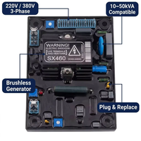 Régulateur de tension automatique SX460 AVR pour générateur diesel sans balais 220V triphasé 10-50 kVA, contrôleur de groupe électrogène compatible