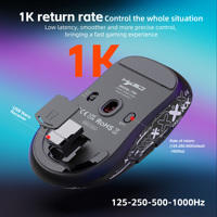 2025 nuevo ratón óptico HXSJ T68Pro Tri Mode ligero 500mAh recargable derecha 3D DIY pegatina para PC Gaming uso de oficina