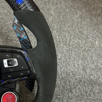 Volant en cuir et fibre de carbone à palettes magnétiques LED modifiées pour VW Golf 7 Golf 6 R 7 R Golf7 Mk7 gti 7r