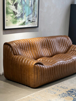 Ensemble de canapés Chesterfield de luxe, style antique, cuir véritable pleine fleur, canapé vintage