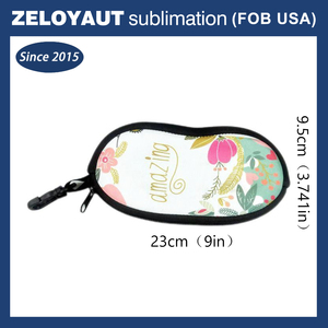 ZELOYAUT 24 शिपिंग सब्लिमेशन व्हाइट ब्लैंक सॉफ्ट धूप का चश्मा केस बेल्ट क्लिप के साथ अल्ट्रा लाइट नियोप्रीन जिपर चश्मा केस - Product Image 5
