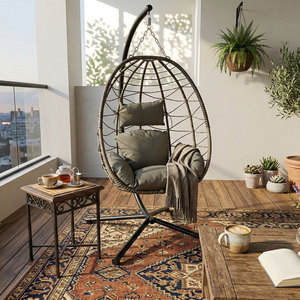 Outdoor All Weather Cheap <strong>UK</strong> Camping <strong>Garden</strong> Furniture Rattan Outdoor Patio Balcony <strong>Egg</strong> Shape Hanging Swing <strong>Chair</strong> - Product Image 1