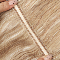 Extensions de cheveux invisibles à micro-boucles avec trou, couleur blanc glace européen, tissage Genius XO Butterfly sans couture, qualité usine