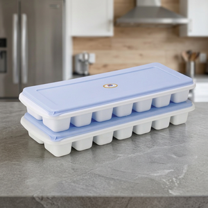 Dynasty ICE TRAY SNOW FLAKES LID (LOT DE 2) 14 CUBES Plastique Haute Qualité Modèle 1209WL Exportateur - Product Image 2