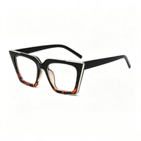 Lunettes anti-lumière bleue carrées géométriques rétro SM22026 - Monture légère en PC avec verres en résine transparente pour hommes et femmes (6 couleurs)