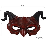Demi-masque d'halloween, accessoires de maquillage de fête de carnaval, masque de démon de fête en corne de mouton en mousse PU