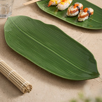 Assiette en porcelaine écologique en forme de feuille, plateau à sushi, sashimi, pâtisserie, dessert pour la maison, l'hôtel, le restaurant, les mariages