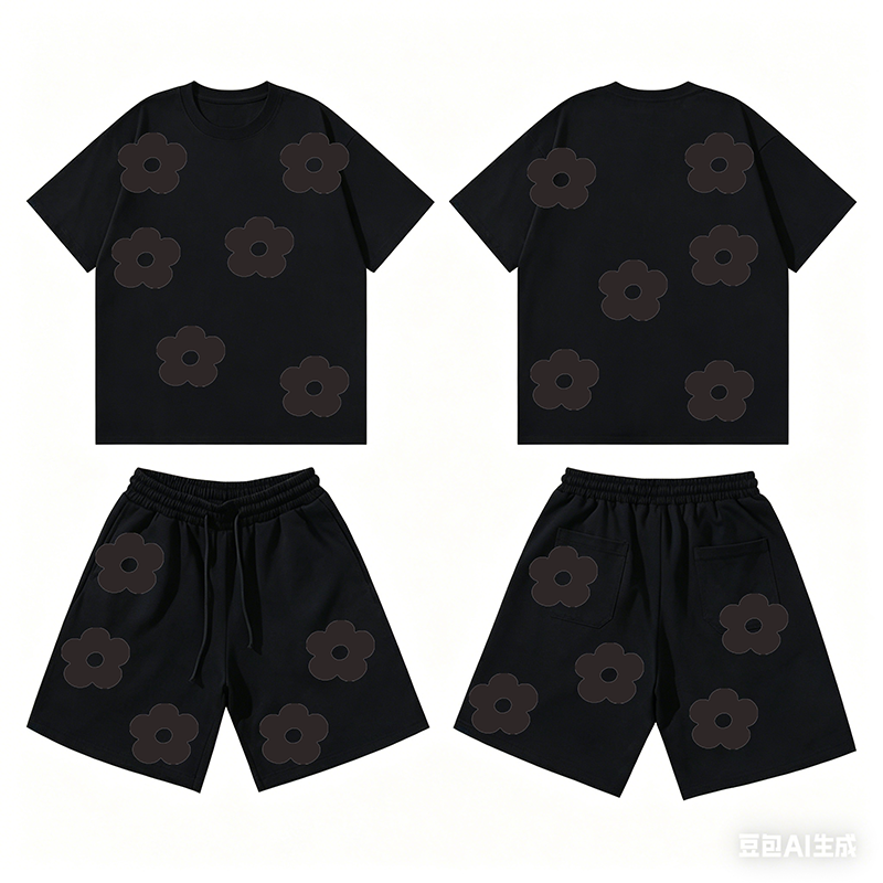 Ensemble manches courtes noir-gris
