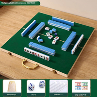Mesa de Juego Plegable de Madera, Mini Juego de Mahjong, Kit de Mahjong Compacto para Viajes, Campamentos, Aire Libre, Hogar, Entretenimiento