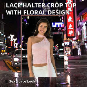 Top de Tirantes con Cuello Halter de Encaje para Mujer, con Tirantes Ajustables, Estampado Floral en Relieve, Ropa de Calle de Verano, Secado Rápido y Transpirable - Product Image 2