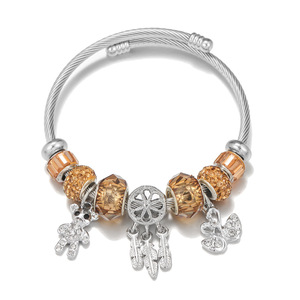 Nuovo bracciale da donna in acciaio inox <span class=keywords><strong>con</strong></span> ciondolo cigno placcato oro accessori Zirconia moda animale - Product Image 3