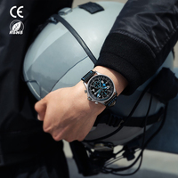 Montre à quartz pour homme sportive avec calendrier, fonction chronographe, boîtier large de 43 mm, bracelet en silicone ou en cuir, personnalisable OEM ODM