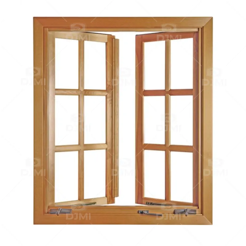 Ventanas de madera de doble acristalamiento, modelo de puerta de ventana de madera, accesorios de persianas