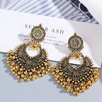 Boucles d'oreilles Jhumka clochette vintage en filigrane argenté de style ethnique indien pour femmes, marque FTS, plus de 10 ans d'expérience, livraison DDP, 1688 Low