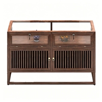 Nouvelle vitrine de présentation en bois foncé de style chinois pour objets de collection et jade, conception sur mesure pour toute la boutique, solution complète de présentation tout-en-un