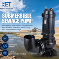 Pompe submersible pour eaux usées de 25 CV avec un port de refoulement de 80 mm et un coupe-ébavures pour éviter les blocages, adaptée au traitement des eaux usées.